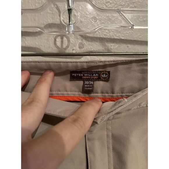 Peter Millar EB66 Pants Mens Size 38 38x34 Khaki Tan Beige - Picture 2 of 9